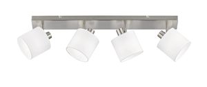 Réglette murale nickel mat/blanc 4 abat-jour TOMMY de TrioLighting