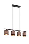 Lustre DAVOS noir et taupe avec 4 abat-jour de TrioLighting